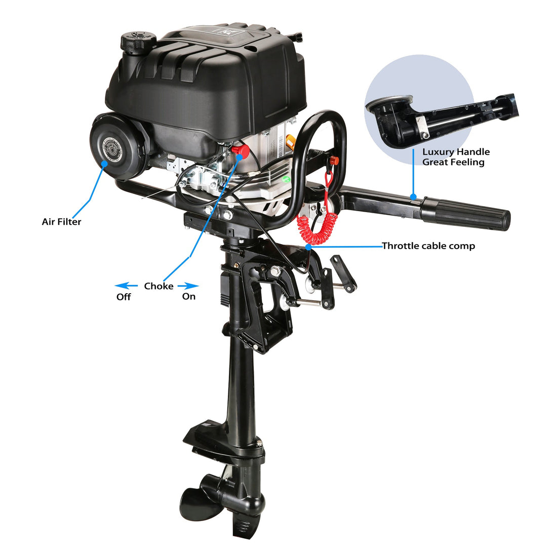 4-Stroke 6.0HP Outboard Motor/6.0HP Boat Engine/Fishing Boat Parts